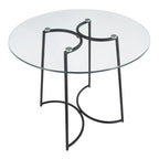 Cece Dinette Table - Black Steel, Clear Glass