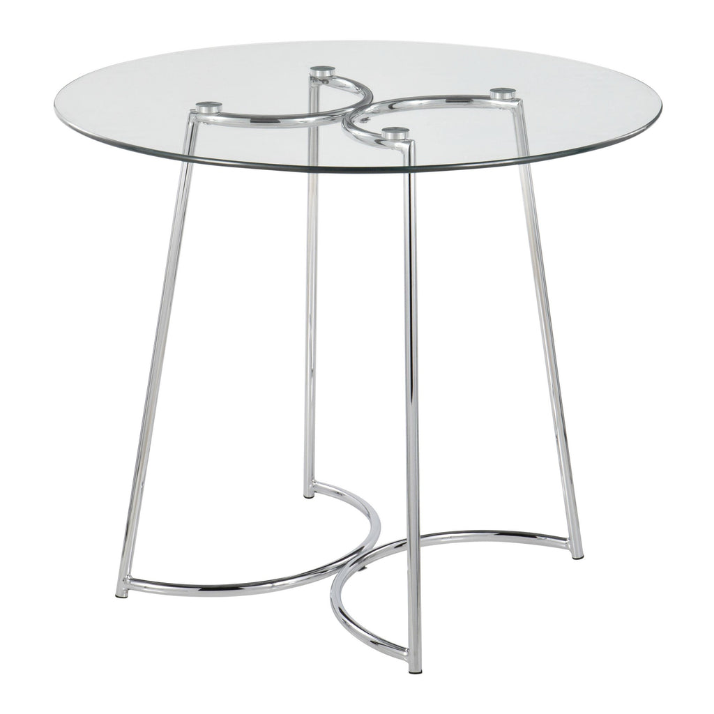 Cece Dinette Table - Chrome, Clear Glass
