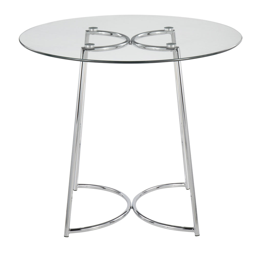 Cece Dinette Table - Chrome, Clear Glass
