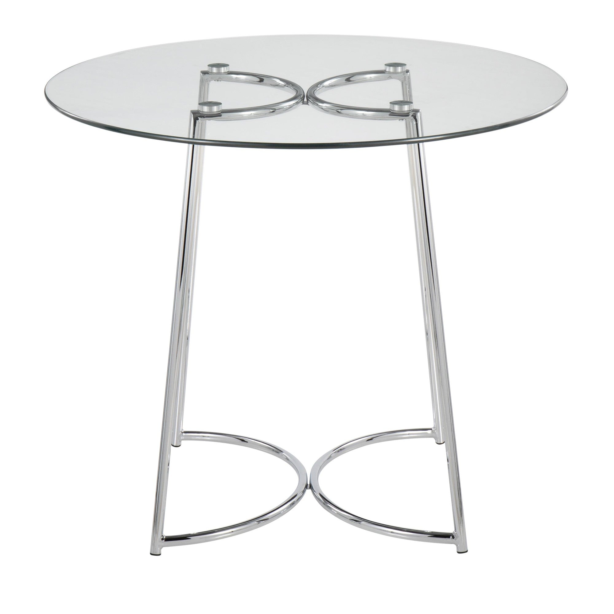 Cece Dinette Table - Chrome, Clear Glass