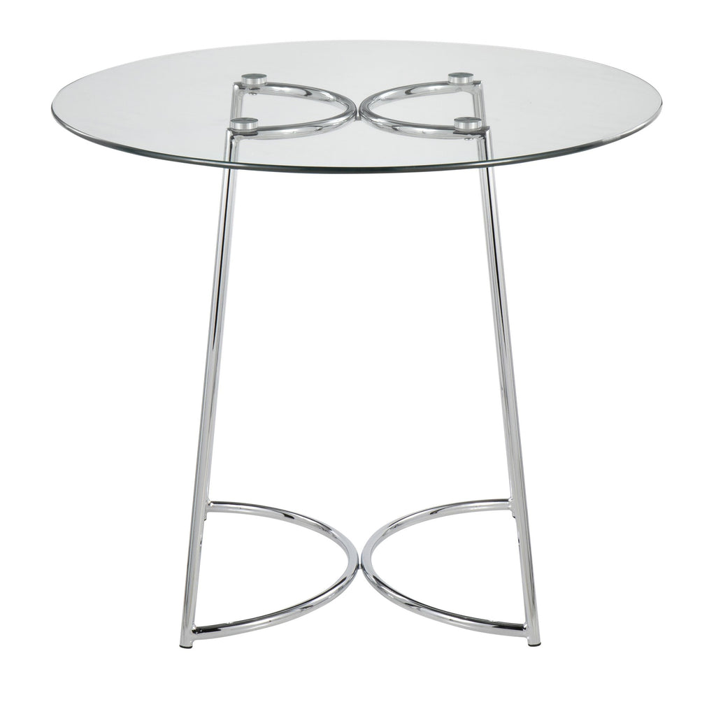 Cece Dinette Table - Chrome, Clear Glass