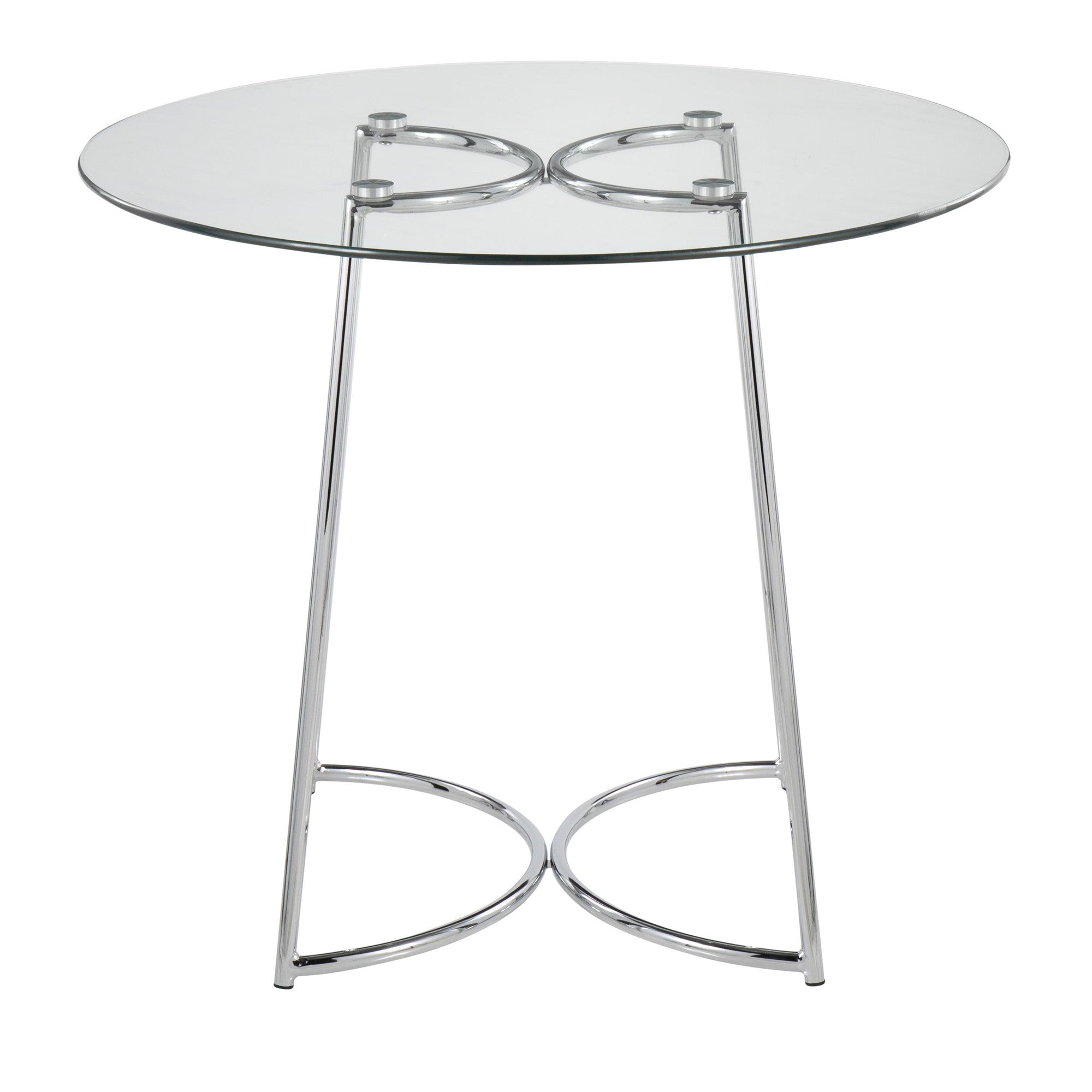 Cece Dinette Table - Chrome, Clear Glass