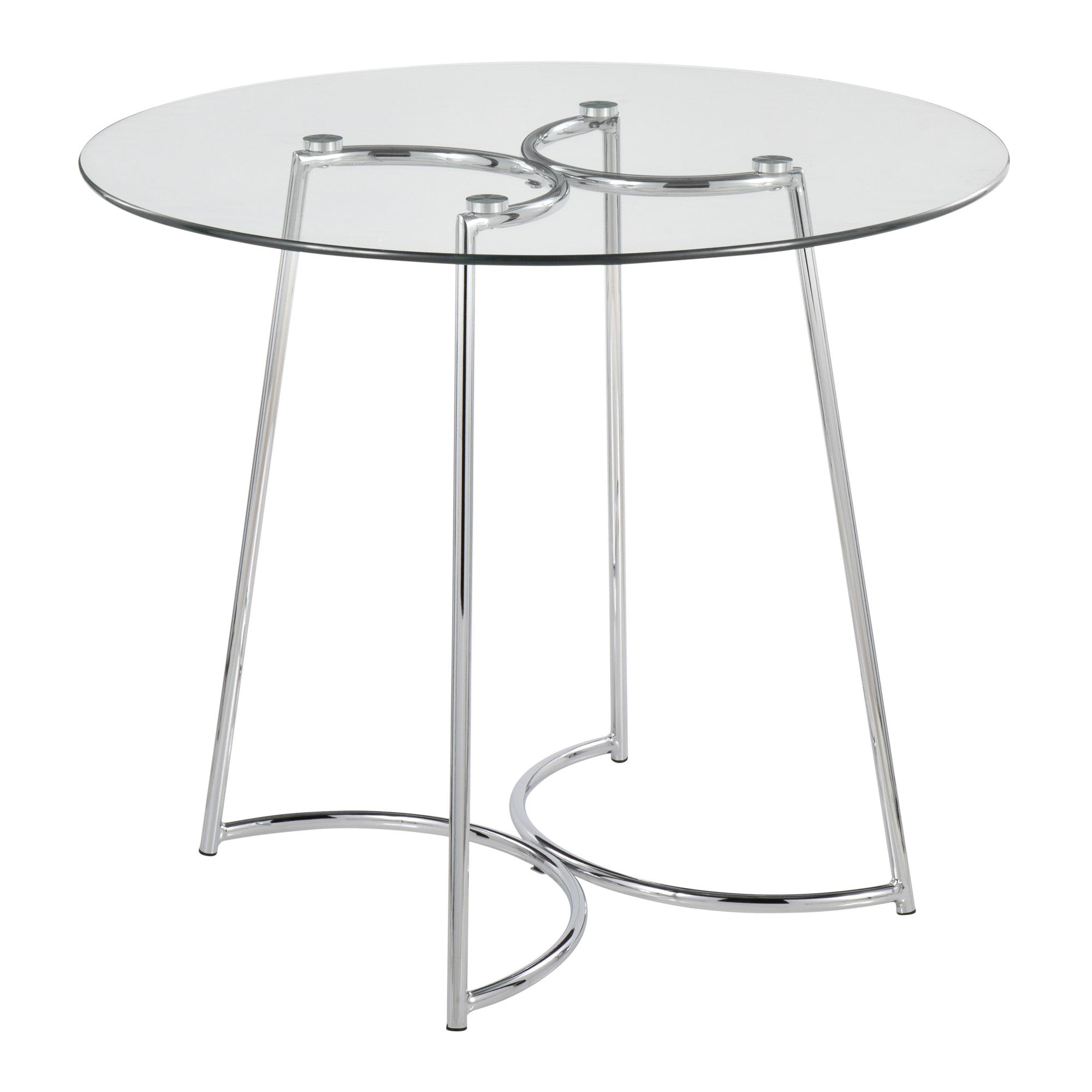Cece Dinette Table - Chrome, Clear Glass
