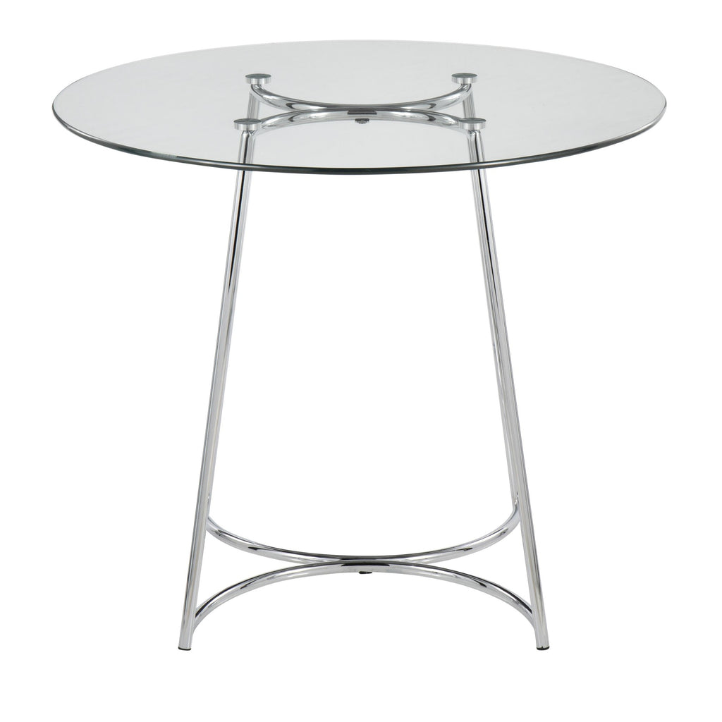 Cece Dinette Table - Chrome, Clear Glass