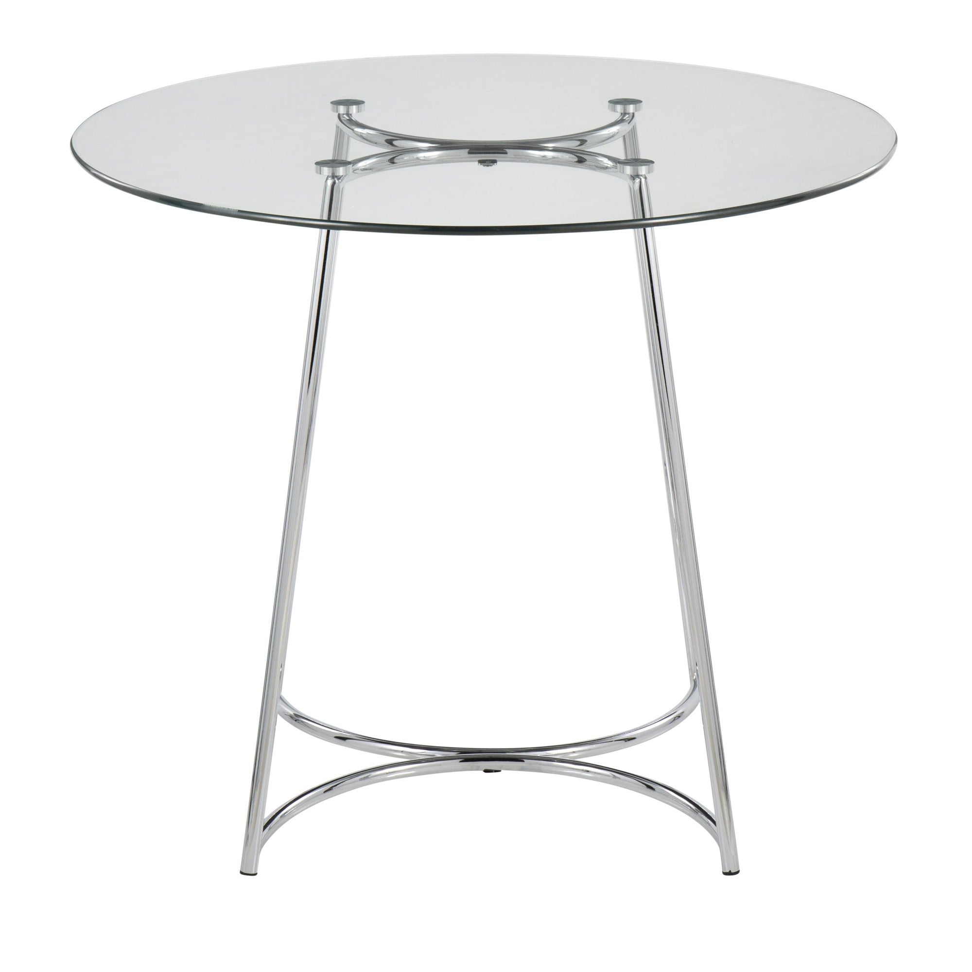 Cece Dinette Table - Chrome, Clear Glass