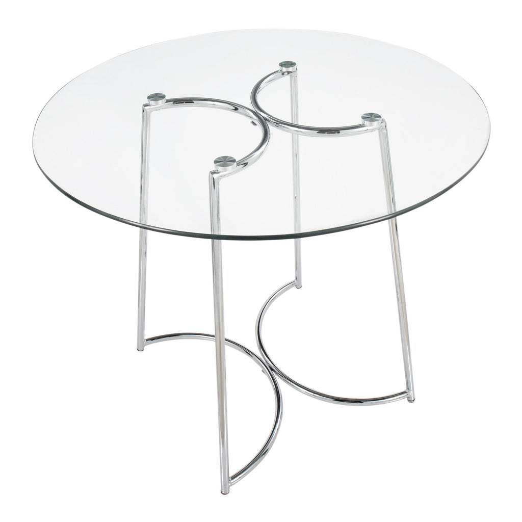 Cece Dinette Table - Chrome, Clear Glass