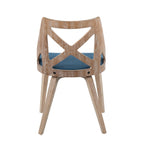 Charlotte Chair - Set of 2 - Whitewashed Wood, Blue Fabric