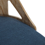 Charlotte Chair - Set of 2 - Whitewashed Wood, Blue Fabric