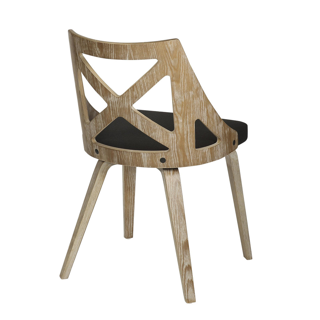 Charlotte Chair - Set of 2 - Whitewashed Wood, Charcoal Fabric
