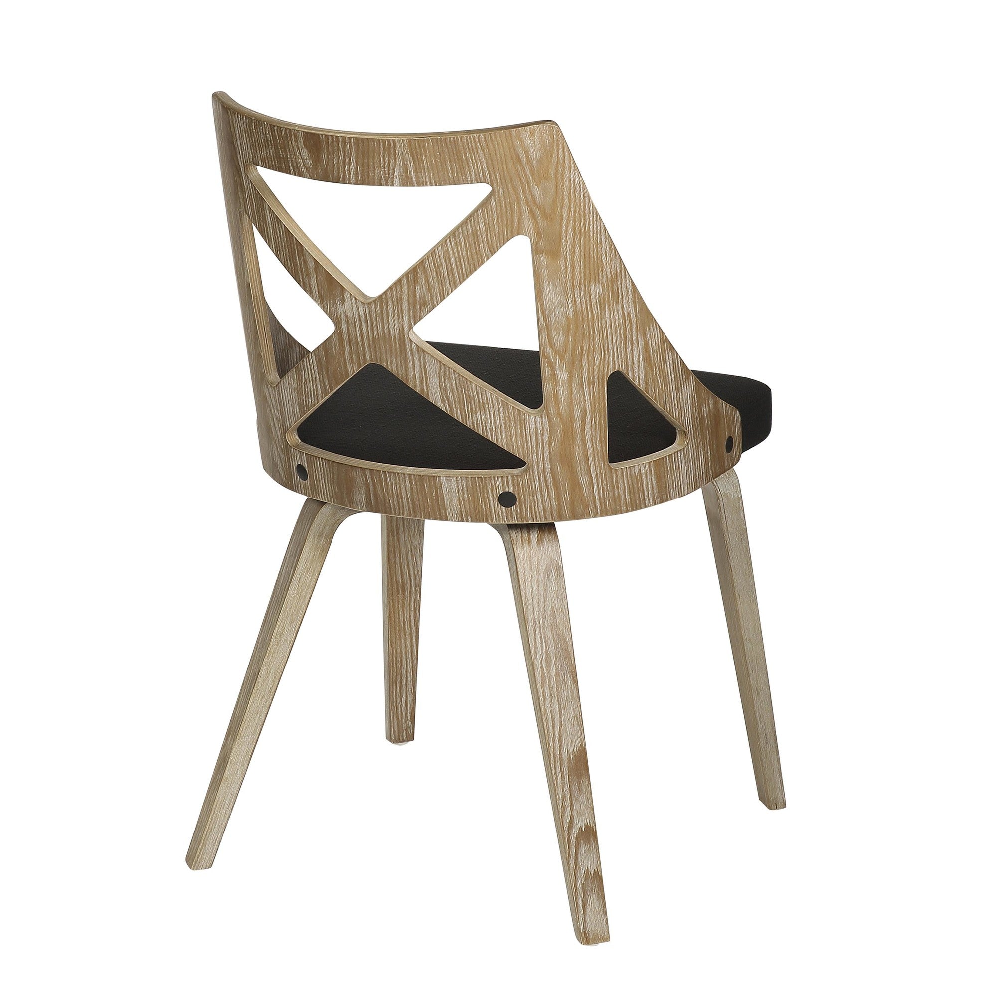 Charlotte Chair - Set of 2 - Whitewashed Wood, Charcoal Fabric