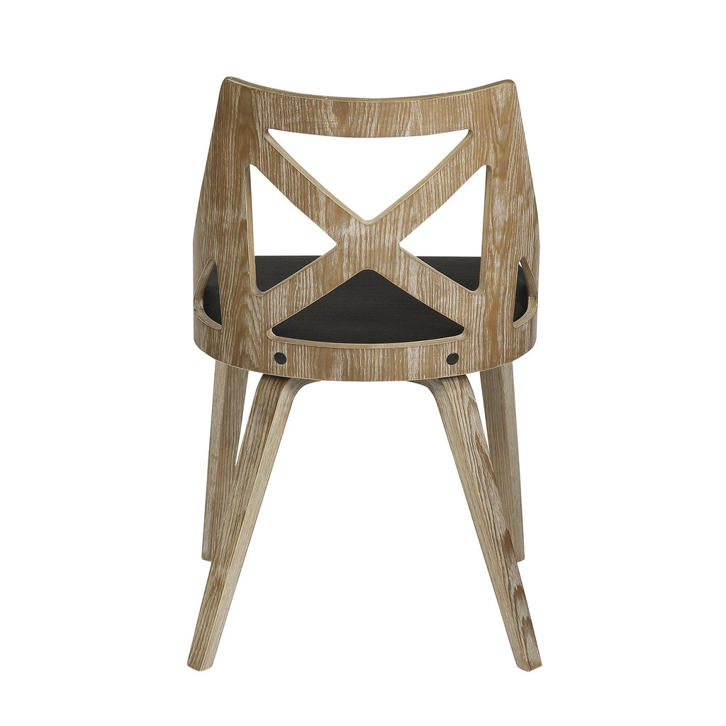 Charlotte Chair - Set of 2 - Whitewashed Wood, Charcoal Fabric