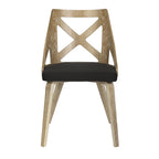 Charlotte Chair - Set of 2 - Whitewashed Wood, Charcoal Fabric