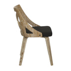 Charlotte Chair - Set of 2 - Whitewashed Wood, Charcoal Fabric