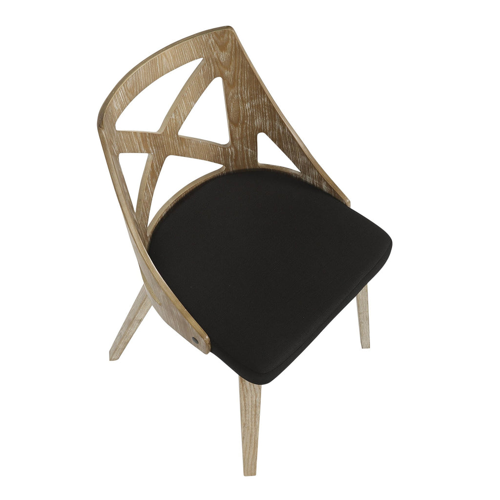 Charlotte Chair - Set of 2 - Whitewashed Wood, Charcoal Fabric