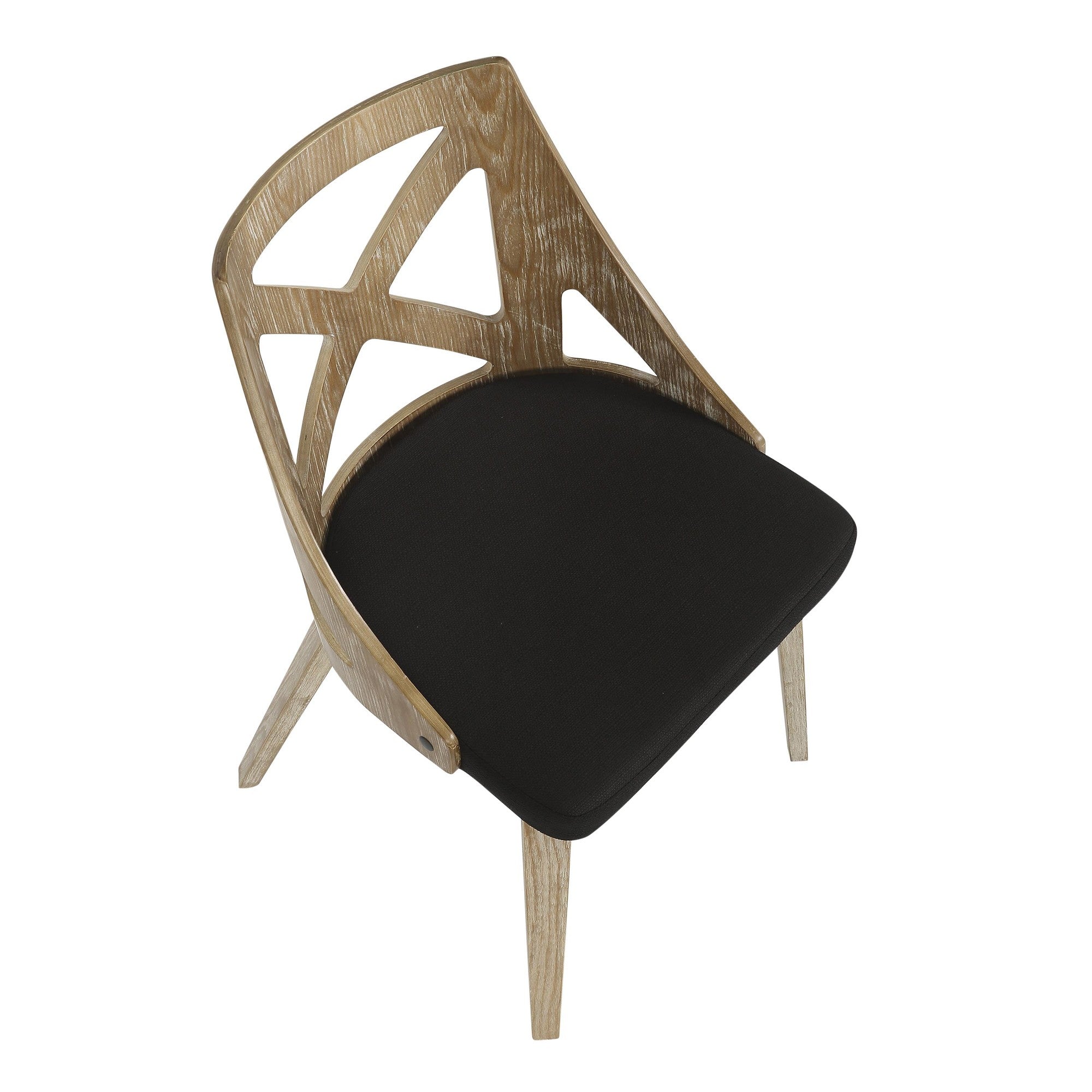 Charlotte Chair - Set of 2 - Whitewashed Wood, Charcoal Fabric
