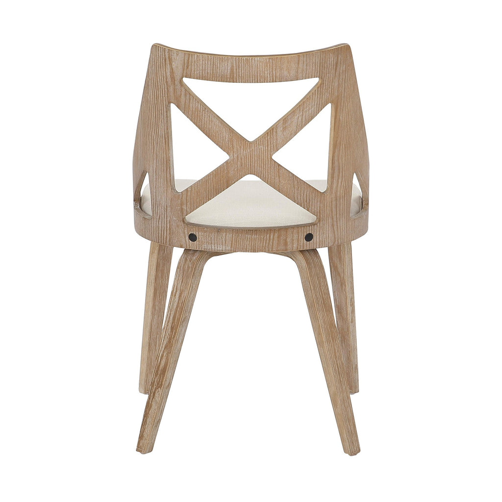Charlotte Chair - Set of 2 - Whitewashed Wood, Cream Noise Fabric