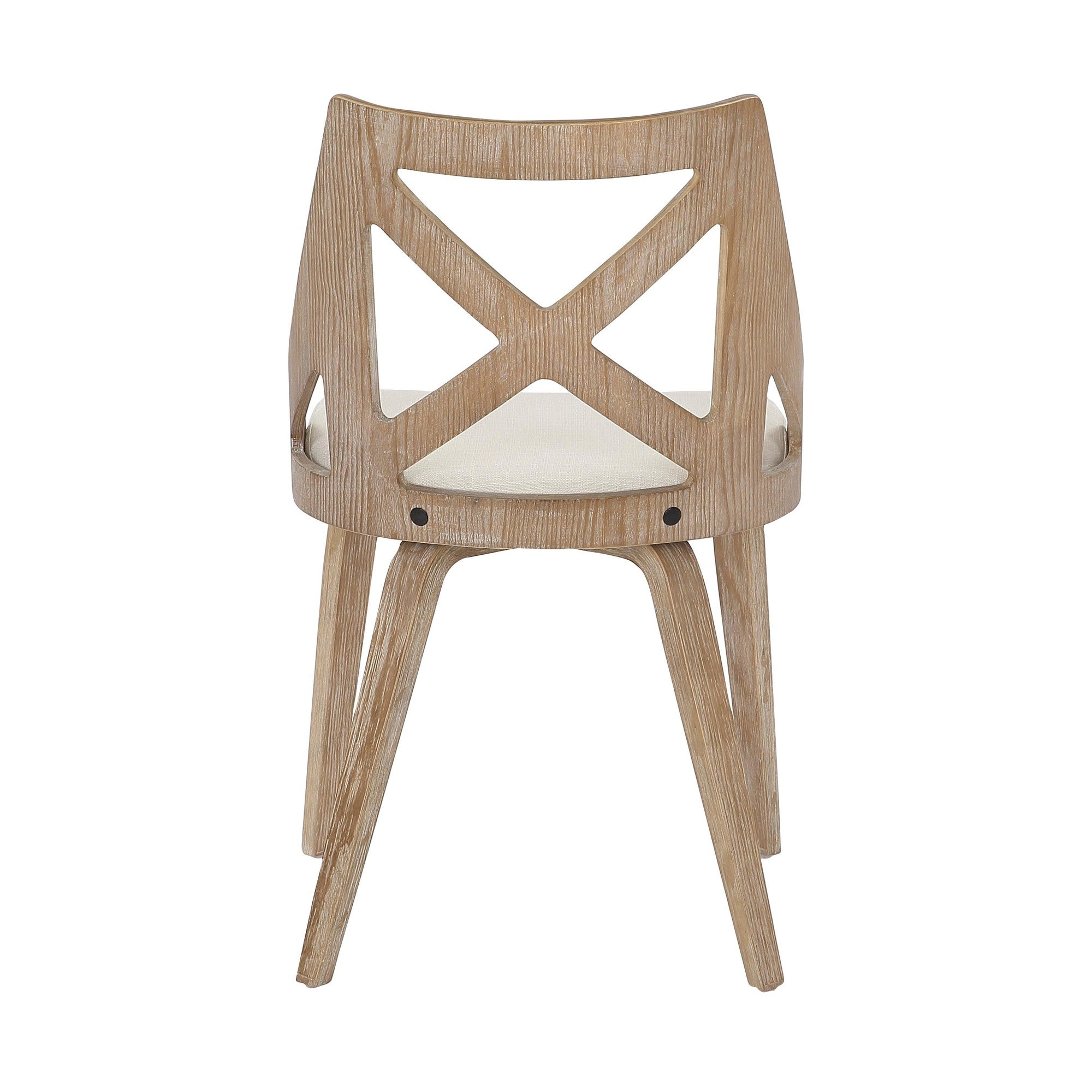 Charlotte Chair - Set of 2 - Whitewashed Wood, Cream Noise Fabric