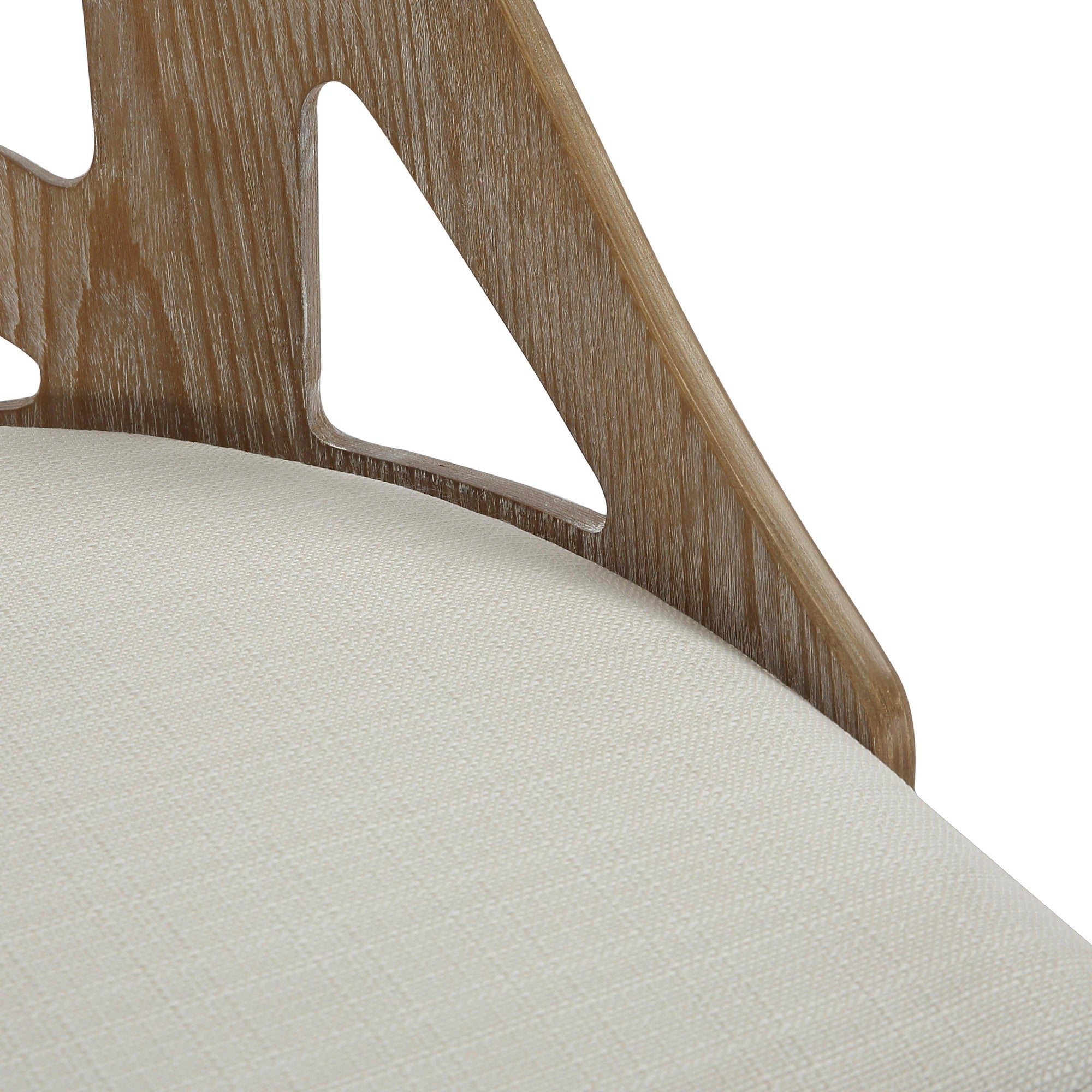 Charlotte Chair - Set of 2 - Whitewashed Wood, Cream Noise Fabric