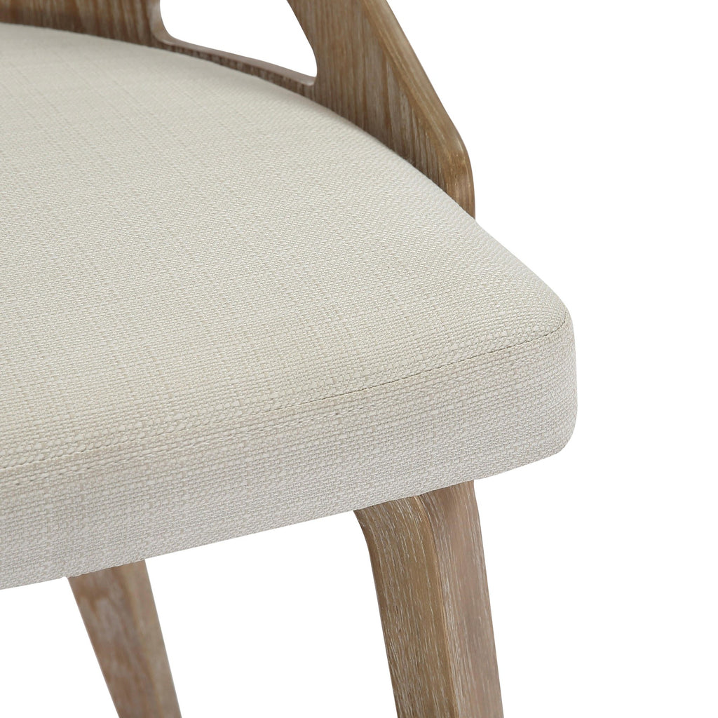 Charlotte Chair - Set of 2 - Whitewashed Wood, Cream Noise Fabric