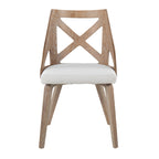 Charlotte Chair - Set of 2 - Whitewashed Wood, Cream Noise Fabric