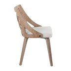 Charlotte Chair - Set of 2 - Whitewashed Wood, Cream Noise Fabric