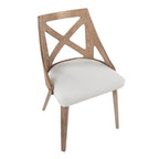 Charlotte Chair - Set of 2 - Whitewashed Wood, Cream Noise Fabric