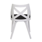 Charlotte Chair - Set of 2 - White Textured Wood, Charcoal Fabric