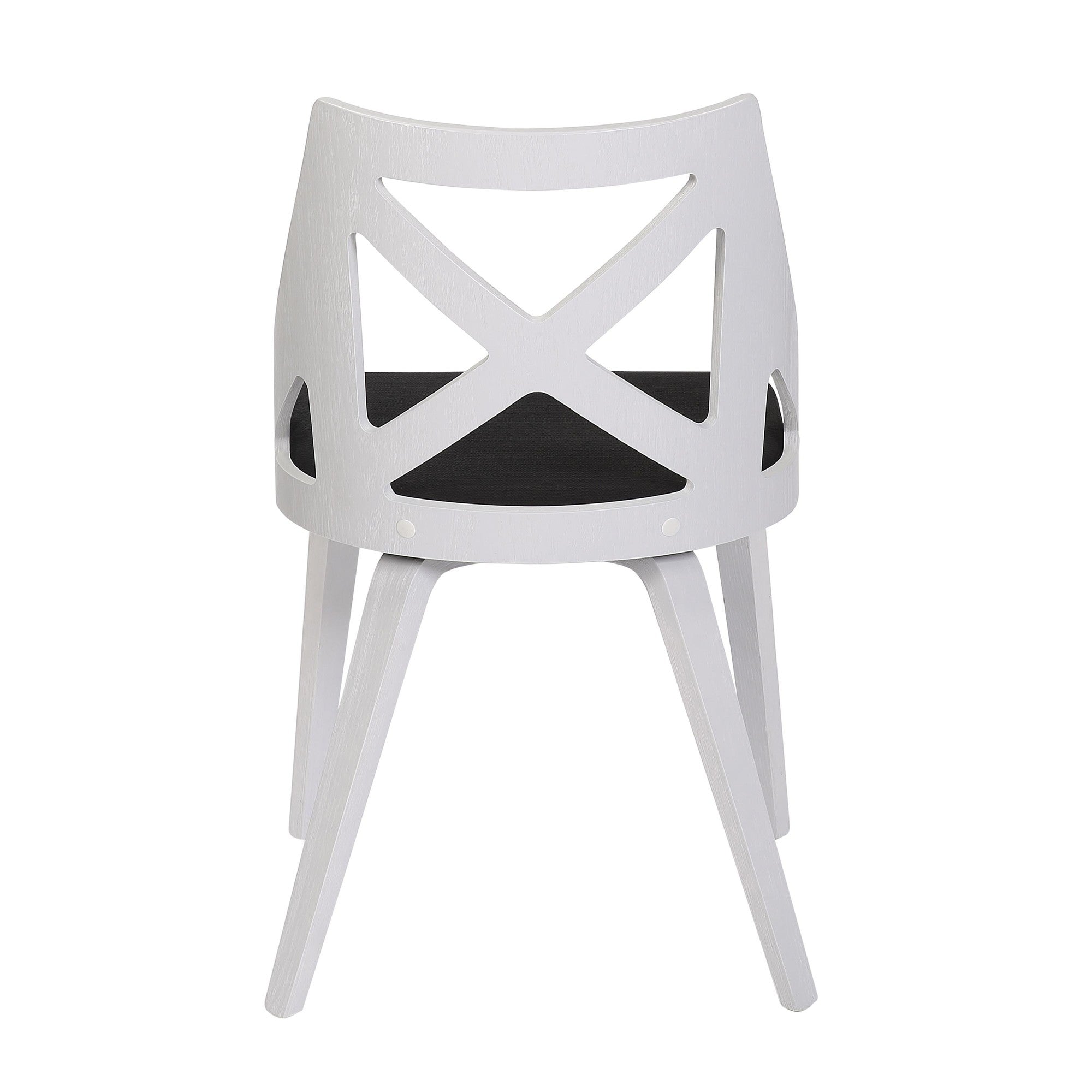 Charlotte Chair - Set of 2 - White Textured Wood, Charcoal Fabric