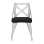 Charlotte Chair - Set of 2 - White Textured Wood, Charcoal Fabric
