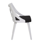Charlotte Chair - Set of 2 - White Textured Wood, Charcoal Fabric