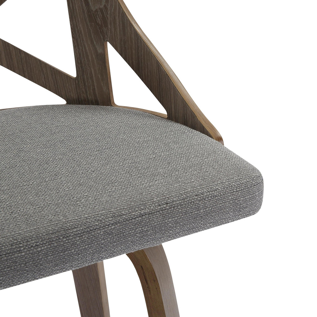 Charlotte 26" Fixed-Height Counter Stool - Set of 2 - Light Grey Wood, Grey Fabric
