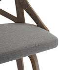 Charlotte 26" Fixed-Height Counter Stool - Set of 2 - Light Grey Wood, Grey Fabric