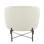 Chloe Accent Chair - Black Metal, White Sherpa