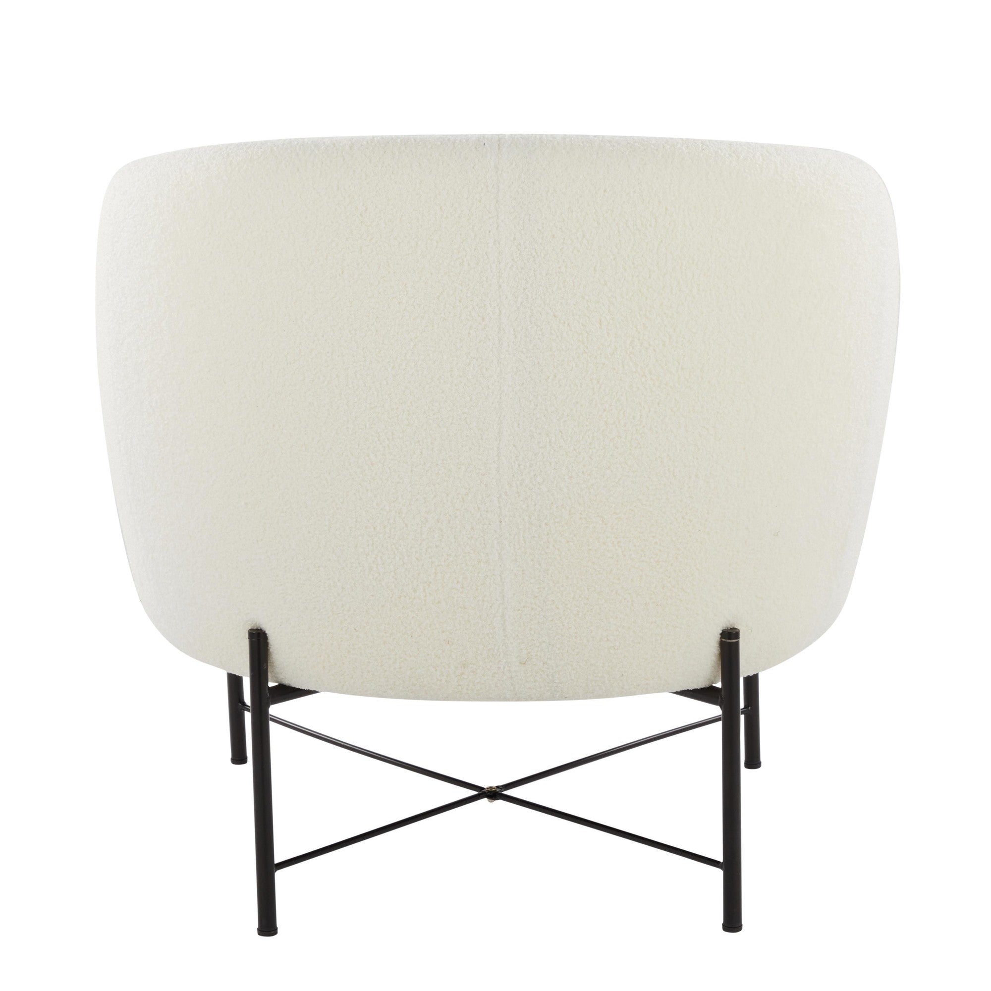 Chloe Accent Chair - Black Metal, White Sherpa