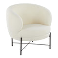 Chloe Accent Chair - Black Metal, White Sherpa