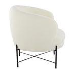 Chloe Accent Chair - Black Metal, White Sherpa