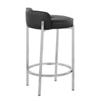 Chloe 26" Fixed-Height Counter Stool - Set of 2 - Chrome, Black PU