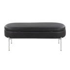 Chloe Storage Bench - Chrome, Black PU
