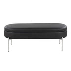 Chloe Storage Bench - Chrome, Black PU