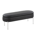 Chloe Storage Bench - Chrome, Black PU
