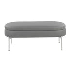Chloe Storage Bench - Chrome, Grey PU