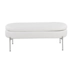Chloe Storage Bench - Chrome, White PU