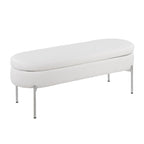 Chloe Storage Bench - Chrome, White PU