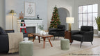 Marla Upholstered Ottoman 2-Piece Set - Green Fabric