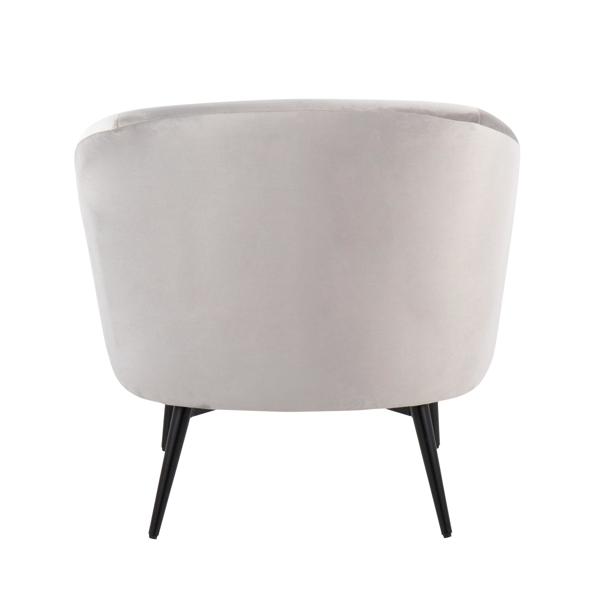 Claire Accent Chair - Black Steel, Silver Velvet, Gold Steel Accents