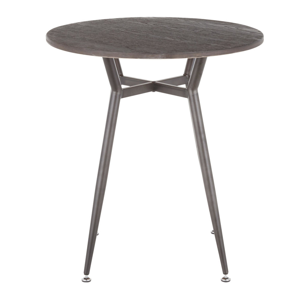 Clara Round Dinette Table - Antique Metal, Espresso Bamboo