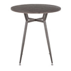 Clara Round Dinette Table - Antique Metal, Espresso Bamboo