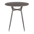 Clara Round Dinette Table - Antique Metal, Espresso Bamboo