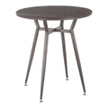 Clara Round Dinette Table - Antique Metal, Espresso Bamboo