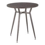 Clara Round Dinette Table - Antique Metal, Espresso Bamboo
